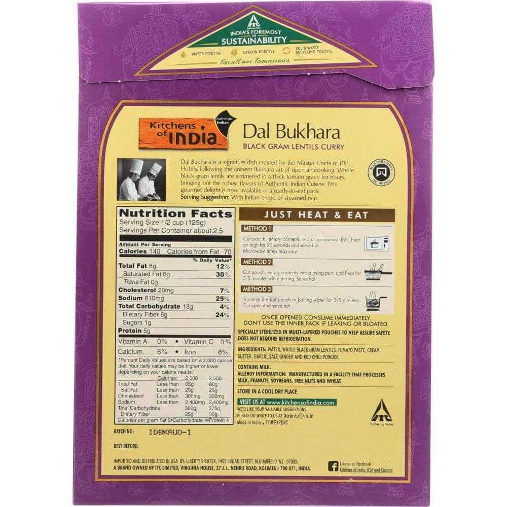 Kitchens Of India Kitchens Of India Entre Ready To Eat Dal Bukhara Curry, 10 oz