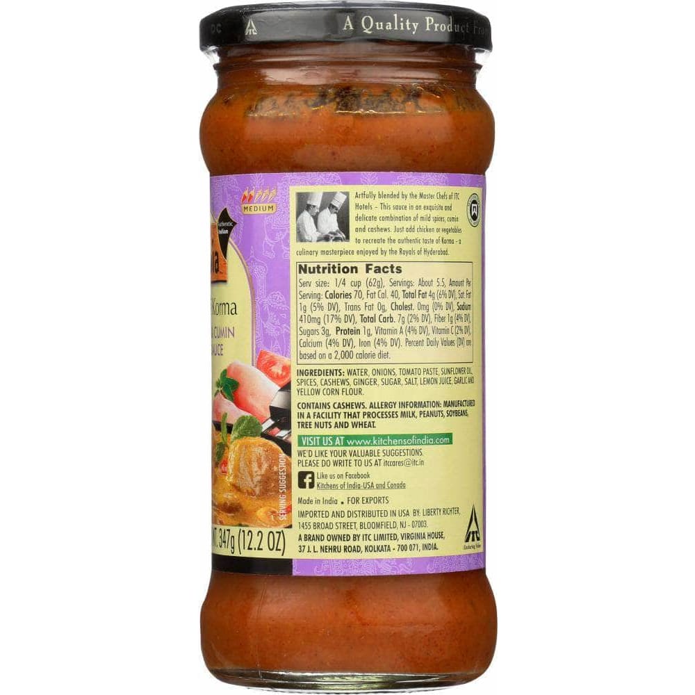 Kitchens Of India Kitchens Of India Sauce Cooking Cashew & Cumin, 12.2 oz