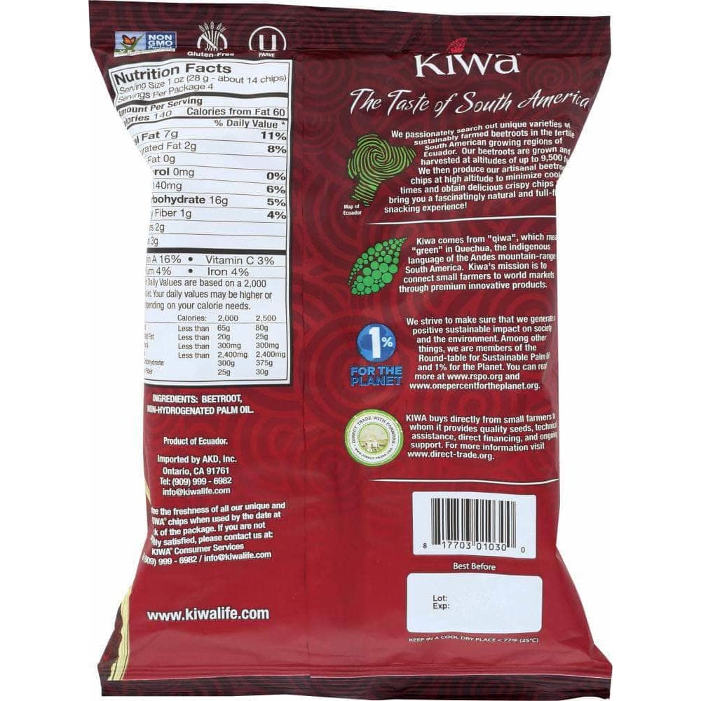 Kiwa Kiwa Chips Chips Beetroot, 4 oz