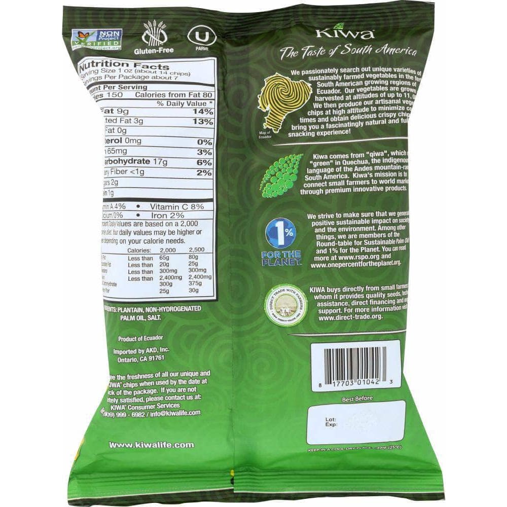 Kiwa Kiwa Chips Chip Golden Plantain, 6.5 oz