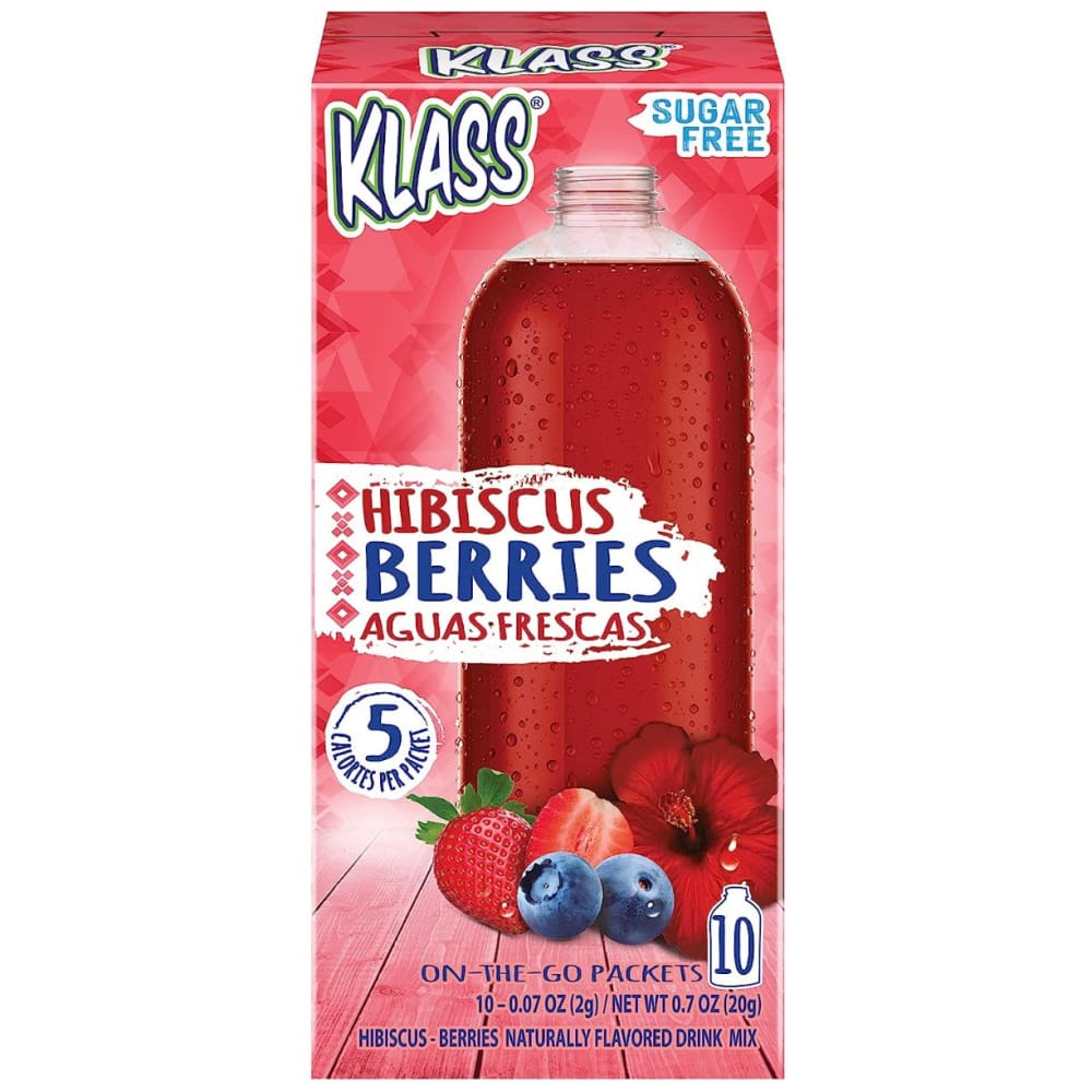 KLASS: Hibiscus Berries Sugar Free 10 Count 0.7 oz (Pack of 5) - Grocery > Beverages > Drink Mixes - KLASS