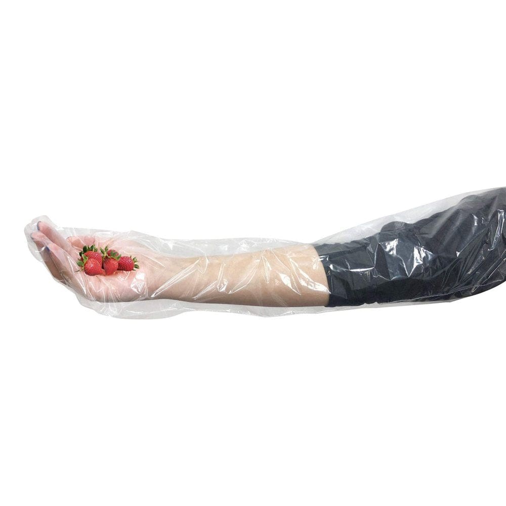 Kleen Chef Clear Disposable Shoulder Length HDPE Gloves 35.5 (200 ct.) - Restaurant & Chefs Apparel - Kleen