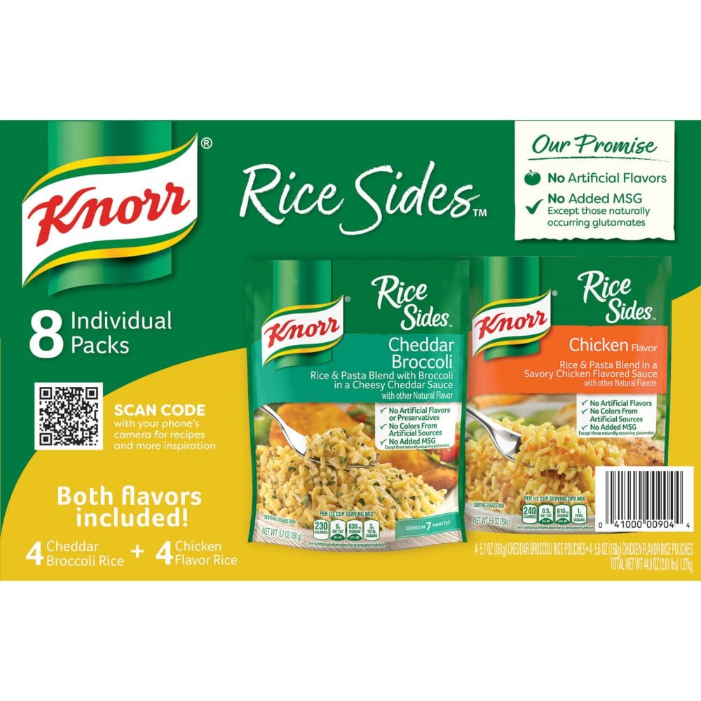 Knorr Rice Sides Variety Pack Cheddar Broccoli and Chicken (8 pk.) - Pasta & Boxed Meals - Knorr Rice