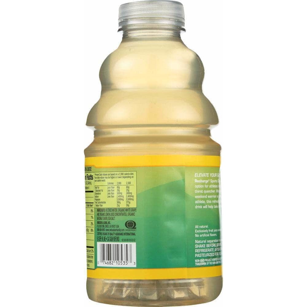 R.W. Knudsen Organic Recharge Lemon Juice Drink, 32 Oz Bottles (Pack Of 12) - Pantry Staples