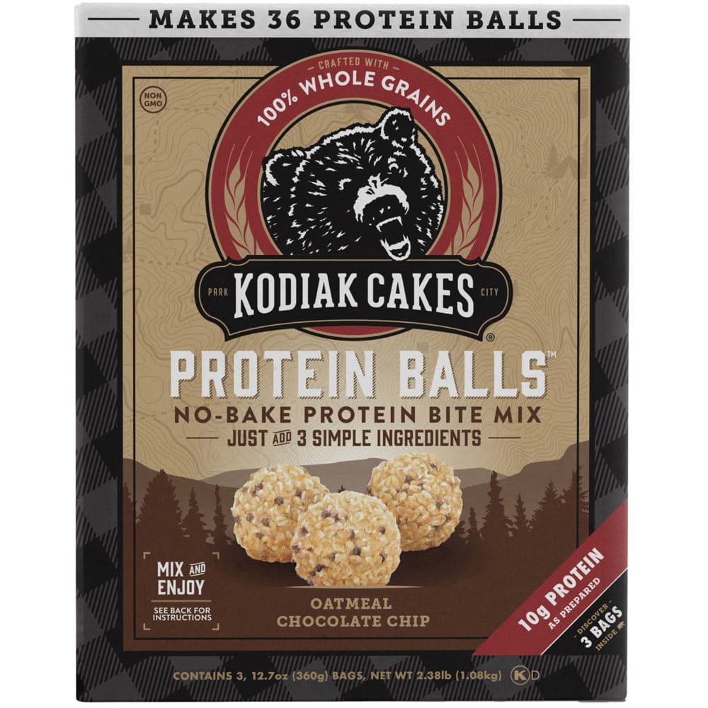 Kodiak Cakes Protein Balls Oatmeal Chocolate Chip (12.7 oz. 3 pk.) - Baking Goods - Kodiak Cakes