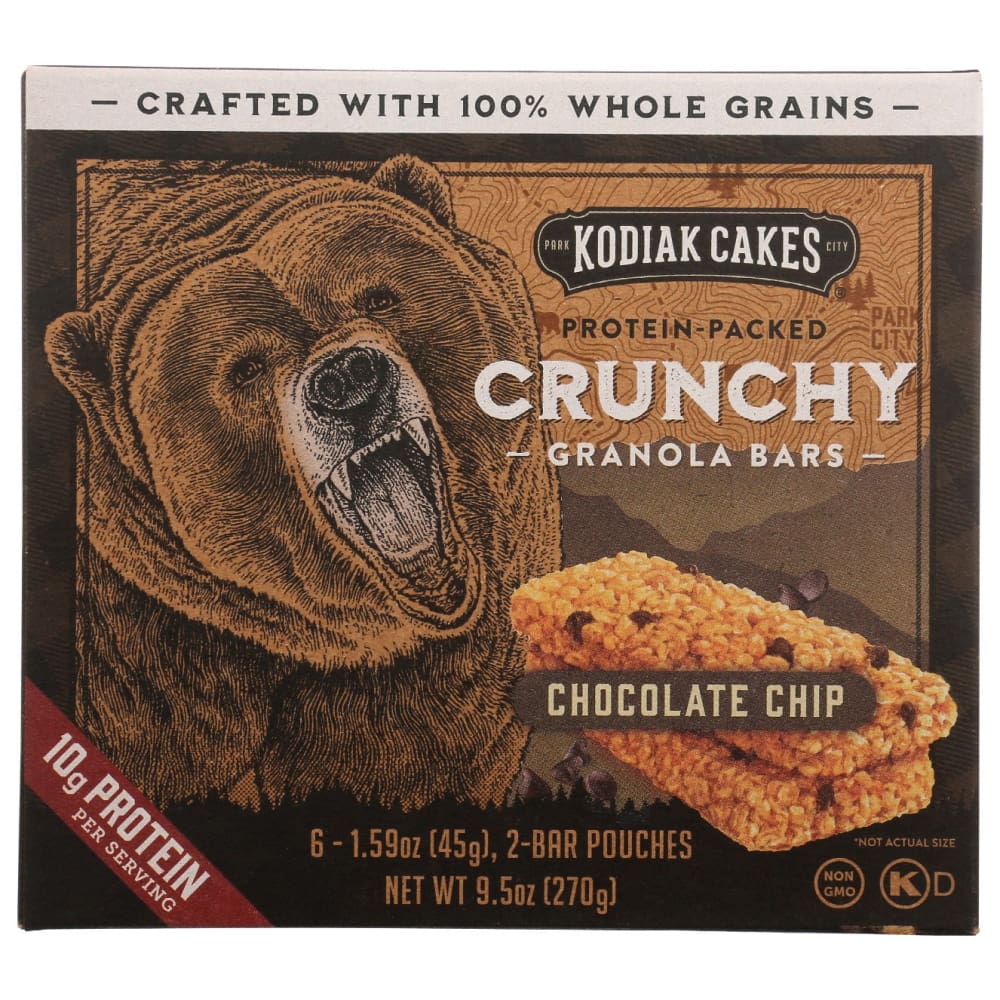 KODIAK: Chocolate Chip Crunchy Granola Bars 9.5 oz (Pack of 4) - KODIAK