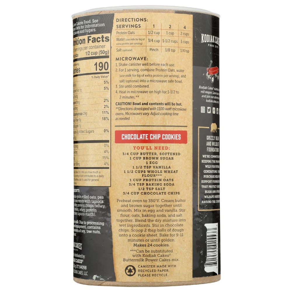 KODIAK: Oatmeal Classic Rolled Oats Canister 16 oz - Grocery > Breakfast > Breakfast Foods - KODIAK