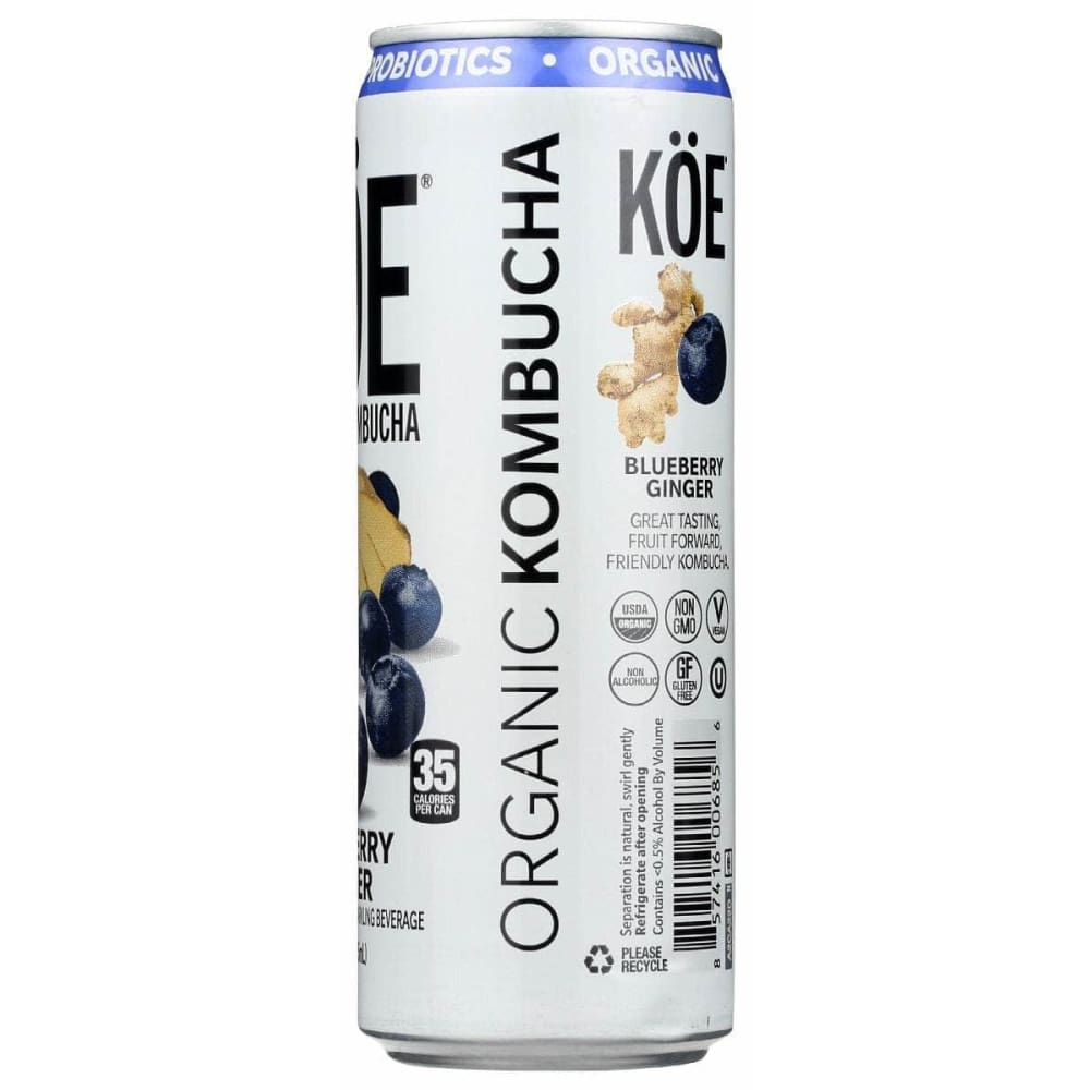 KOE Grocery > Beverages > Coffee, Tea & Hot Cocoa KOE Blueberry Ginger Kombucha, 12 fo