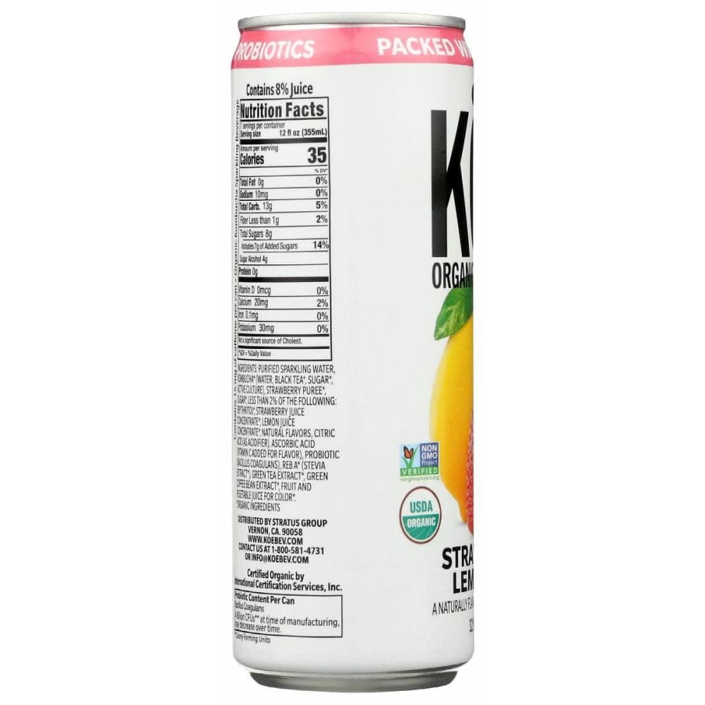 KOE Grocery > Beverages > Coffee, Tea & Hot Cocoa KOE Strawberry Lemonade Kombucha, 12 fo