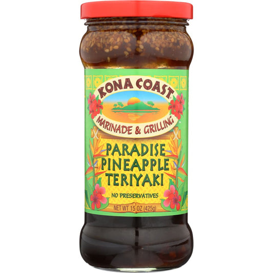 KONA COAST: Marinade & Grilling Sauce Paradise Pineapple Teriyaki 15 oz (Pack of 5) - Grocery > Pantry > Condiments - KONA COAST