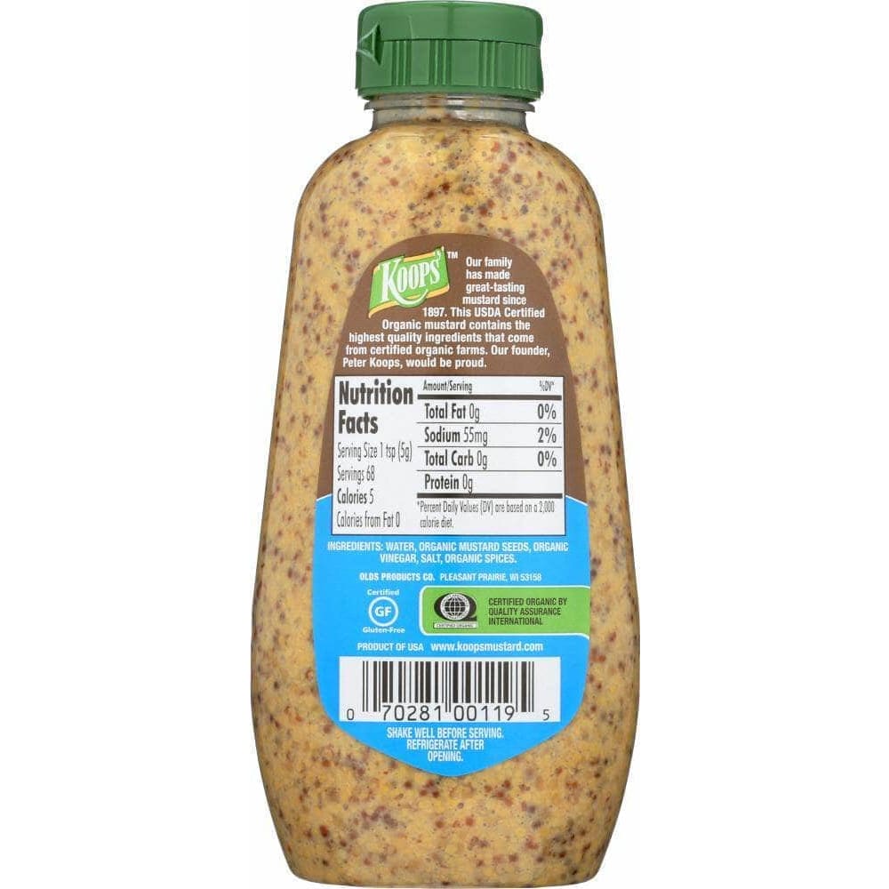 Koops Koops Organic Stone Ground Mustard, 12 oz