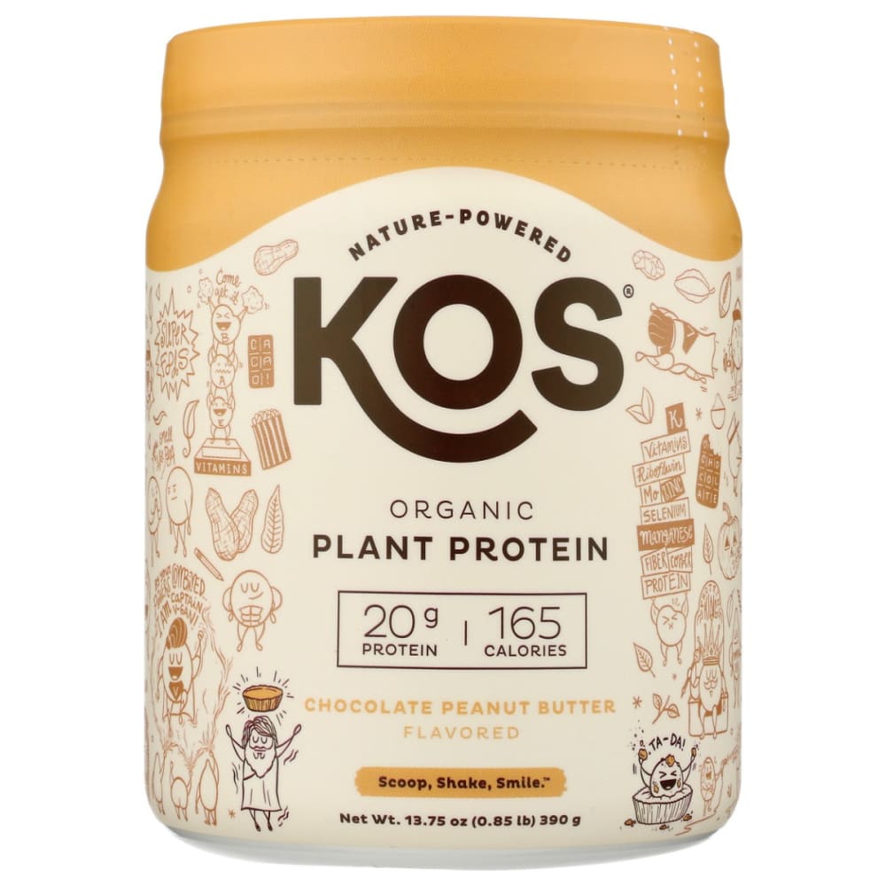 KOS: Organic Plant Protein Chocolate Peanut Butter 13.75 OZ - KOS