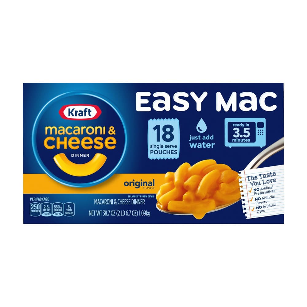 Kraft Easy Mac Original Macaroni & Cheese Microwavable Dinner 18 pk. - Kraft