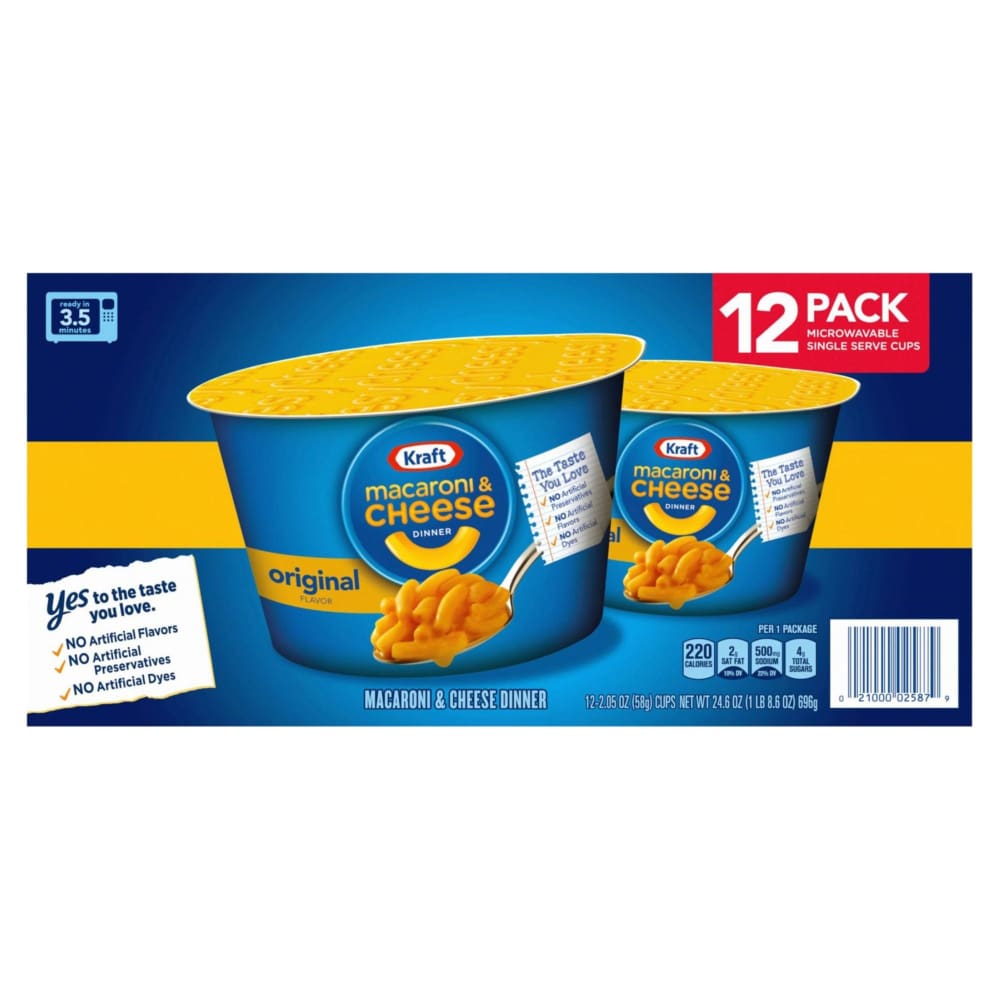 Kraft Original Macaroni & Cheese Easy Microwavable Dinner 12 pk./2.05 oz. - Kraft