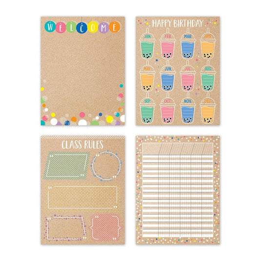 Krafty Pop Class Essentials 4 Chart (Pack of 2) - Classroom Theme - Creative Teaching Press