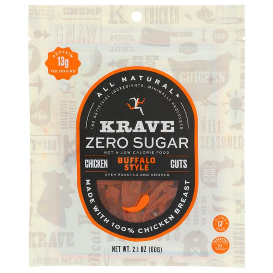 KRAVE: Jerky Buffalo Zero Sugar 2.1 OZ (Pack of 4) - Grocery > Pantry > Meat Poultry & Seafood - KRAVE