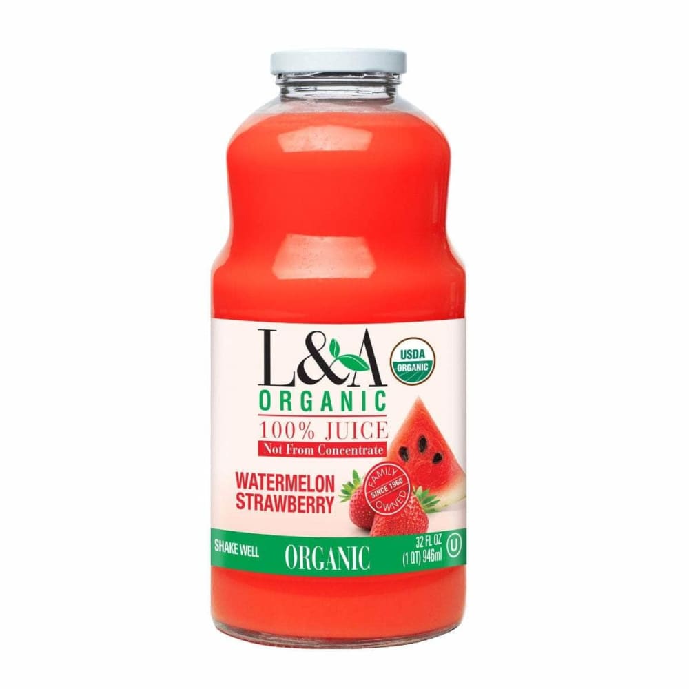 L&A L & A Juice Organic Watermelon Strawberry Juice, 32 Oz
