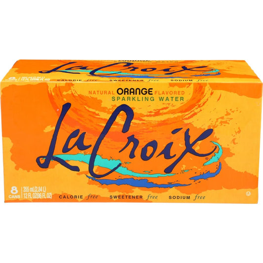 LA CROIX: Wtr Sprk Orange 8Pk 12Z 96 FO (Pack of 5) - Beverages > Water > Sparkling Water - LA CROIX