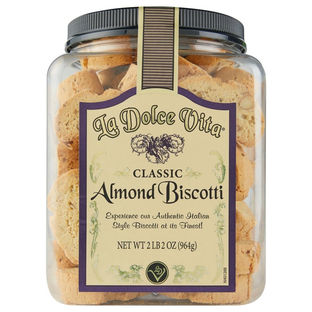 La Dolce Vita Classic Almond Biscotti (34 oz.) - Dessert & Pastry Trays - La