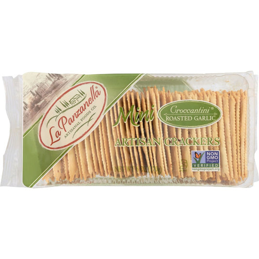 LA PANZANELLA: Mini Croccantini Roasted Garlic 6 oz (Pack of 4) - Grocery > Snacks > Crackers - LA PANZANELLA