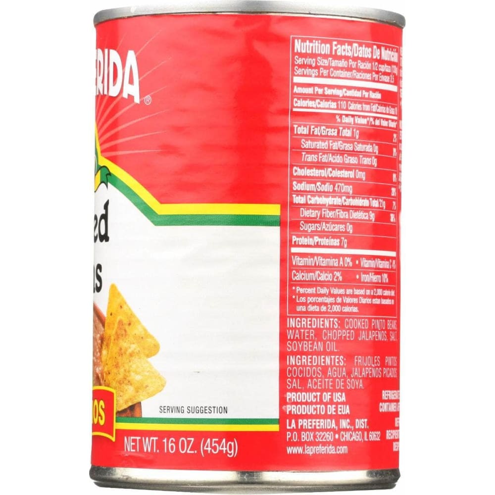 LA PREFERIDA La Preferida Bean Refried Jlpno, 16 Oz