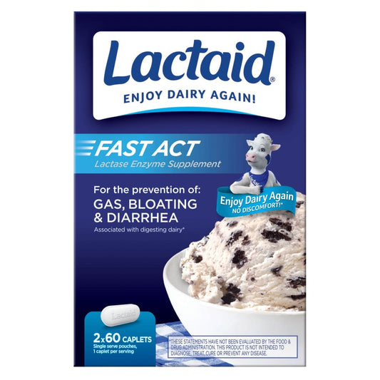 Lactaid Fast Act Lactose Intolerance Caplets 2 pk./60 ct. - Lactaid