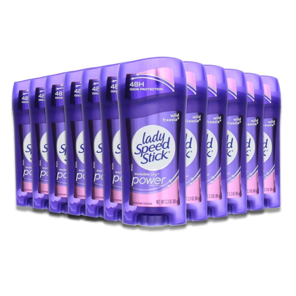 Lady Speed Stick Invisible -Antiperspirant & Deodorant - Dry Power - Wild Fressia - 2.3 oz - 12 Pack - Stick - Lady Speed