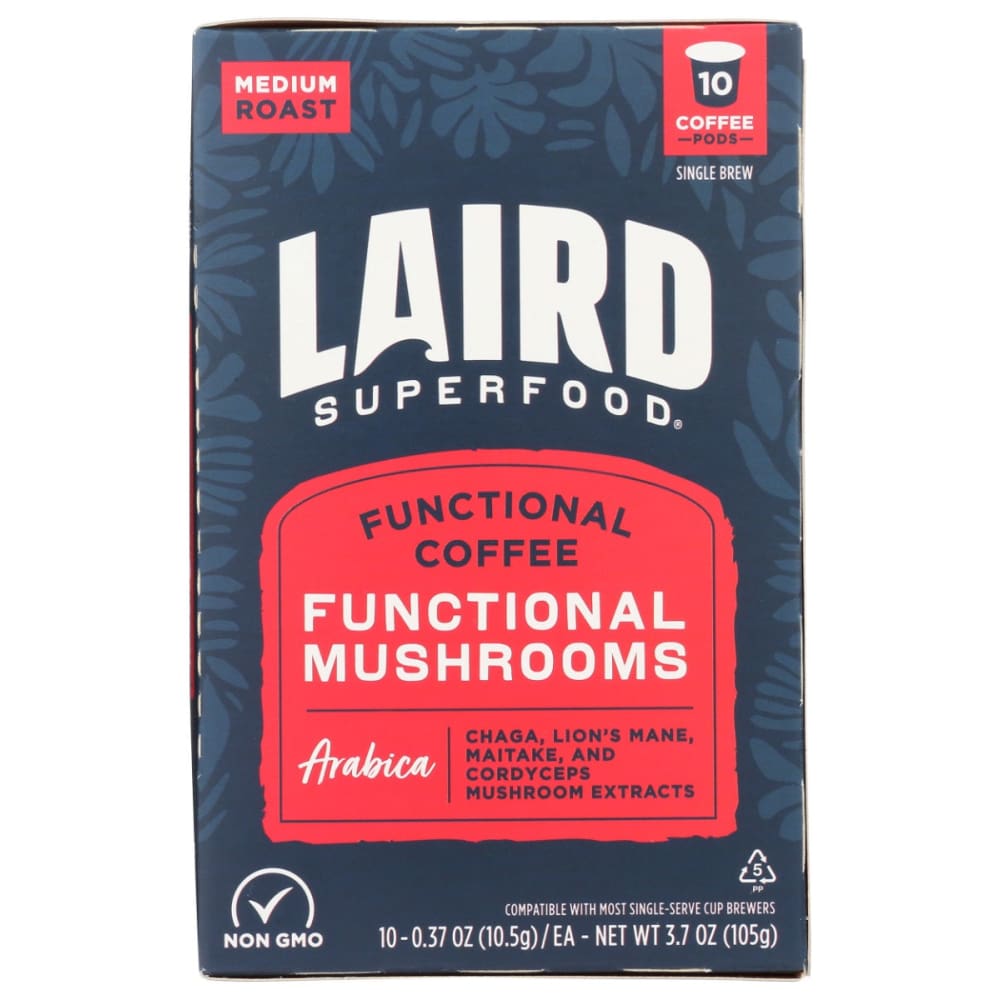 LAIRD SUPERFOOD: Coffee Functional Mushrooms Medium Roast 10 PC (Pack of 2) - Beverages > Coffee Tea & Hot Cocoa - LAIRD SUPERFOOD