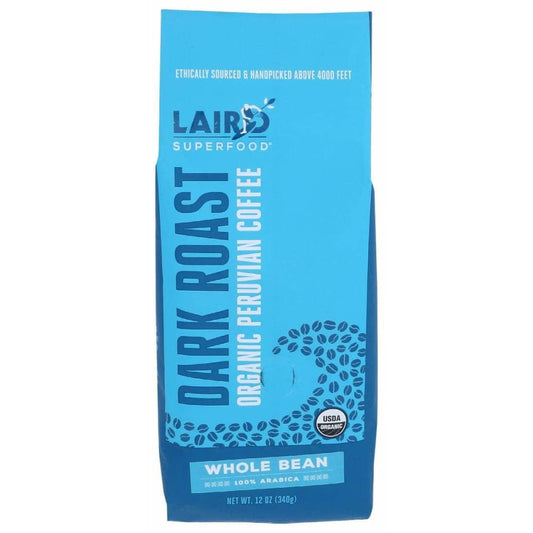 LAIRD SUPERFOOD LAIRD SUPERFOOD Peruvian Dark Roast Whole Bean Coffee, 12 oz