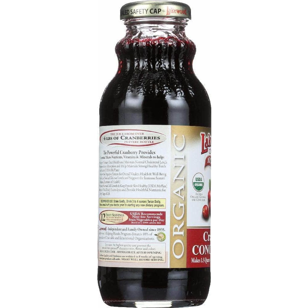 Lakewood Lakewood Organic Cranberry Concentrate Juice, 12.5 oz