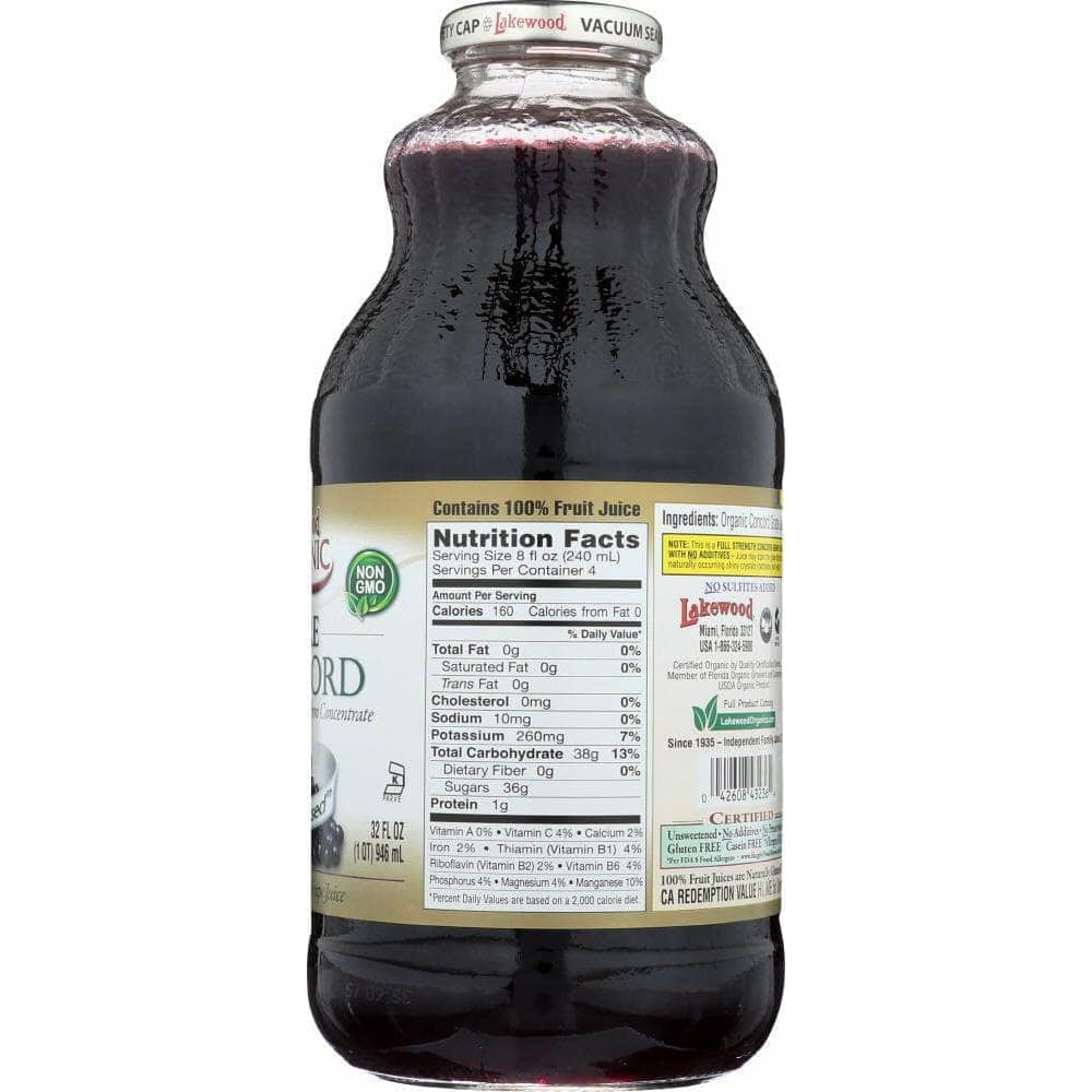 Lakewood Lakewood Organic Pure Concord Grape Juice, 32 oz