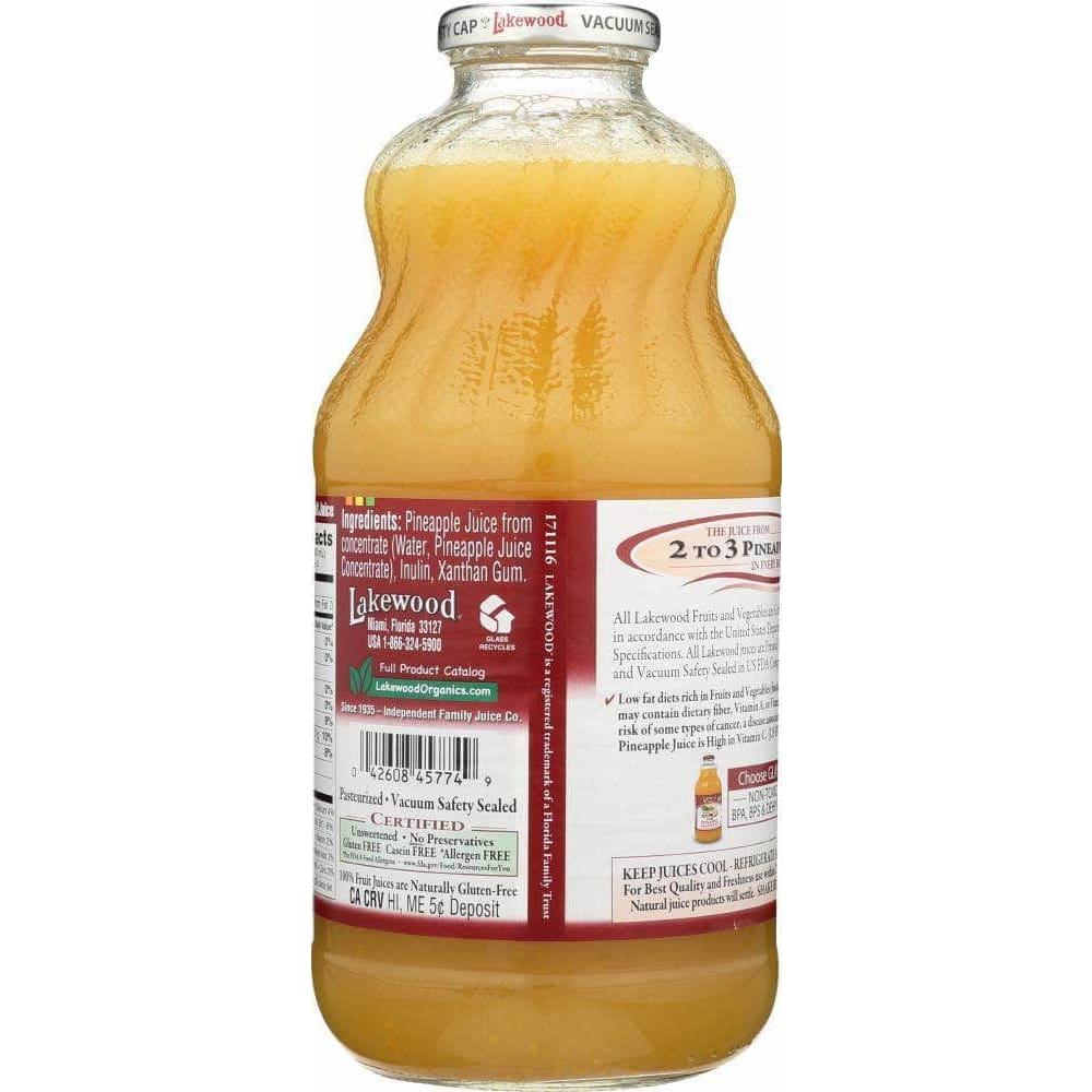 Lakewood Lakewood Pure Pineapple Fruit Juice, 32 oz
