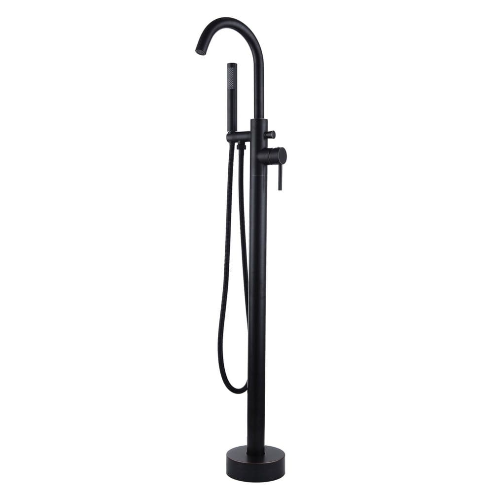 Lanbo Freestanding Tub Faucet with Waterfall Shower Head Black - Showers & Shower Fixtures - Lanbo