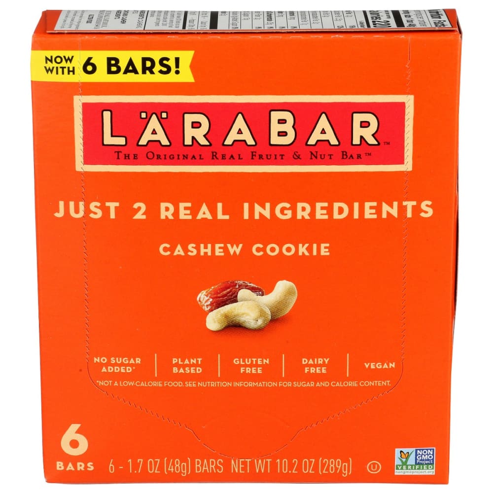 LARABAR: Bar Cashew Cookie 6Pk 10.2 oz - Grocery > Snacks > Cookies > Bars Granola & Snack - Larabar