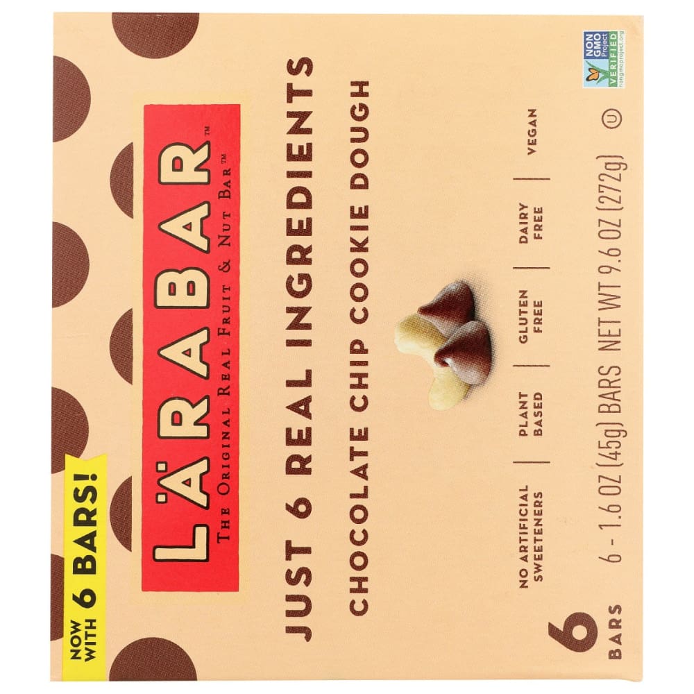 LARABAR: Bar Chc Chp Ckie Dgh 6Pk 9.6 oz - Grocery > Snacks > Cookies > Bars Granola & Snack - Larabar