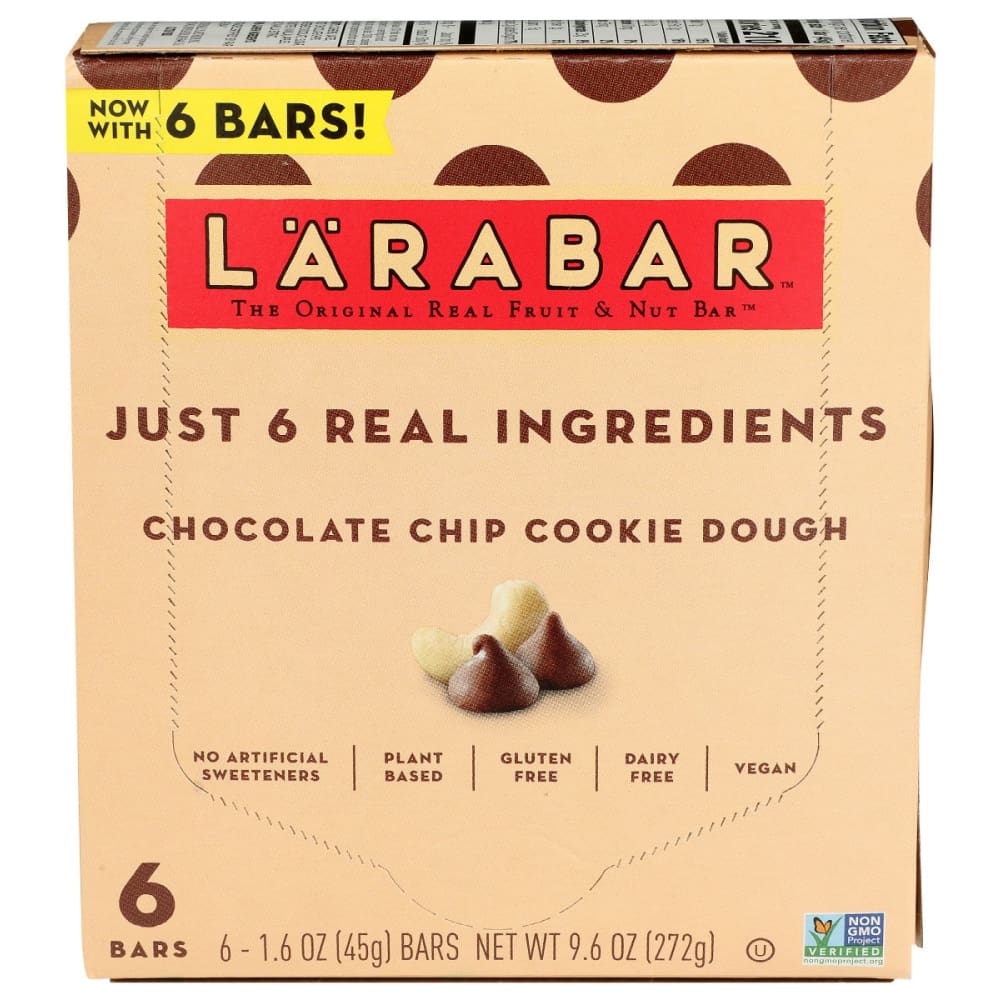 LARABAR: Bar Chc Chp Ckie Dgh 6Pk 9.6 oz - Grocery > Snacks > Cookies > Bars Granola & Snack - Larabar