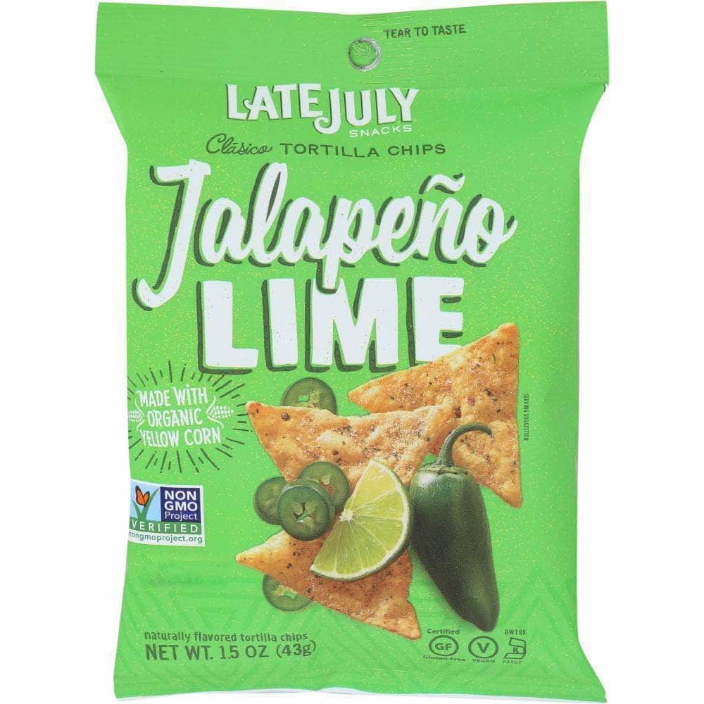 Late July Snacks Late July Chip Tortilla Classico Jalapeno Lime, 1.5 oz