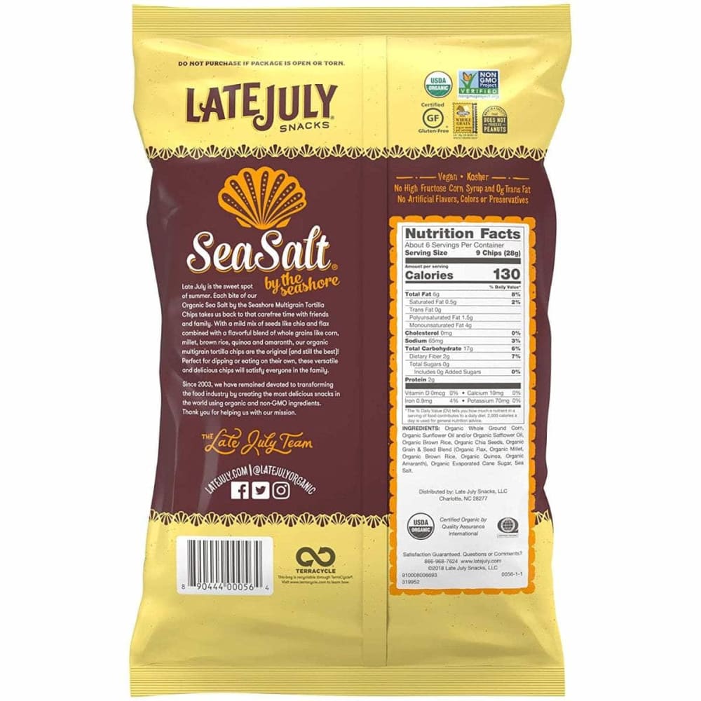 LATE JULY Late July Chip Tort Sea Salt Mltgrn, 6 Oz