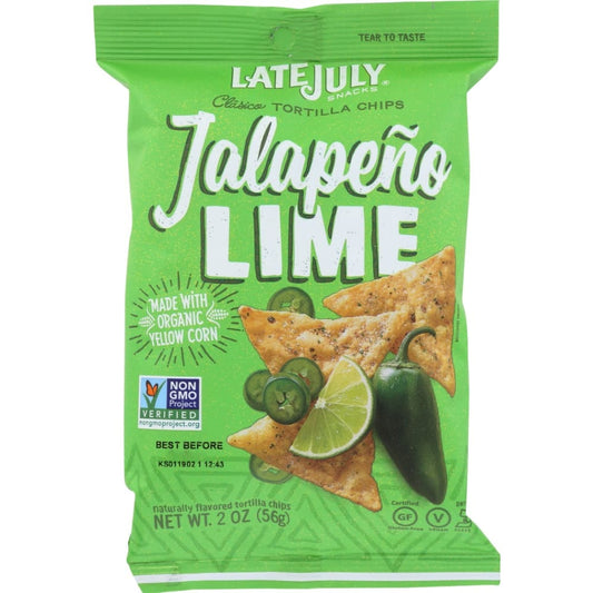 LATE JULY: Chip Trtlla Jlpno N Lime 2 OZ (Pack of 6) - Tortilla & Corn Chips - LATE JULY