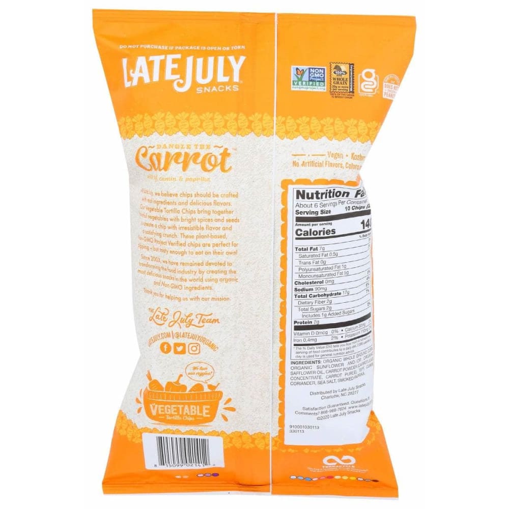 LATE JULY Late July Chip Veggie Mltgrn Carrot, 5.5 Oz