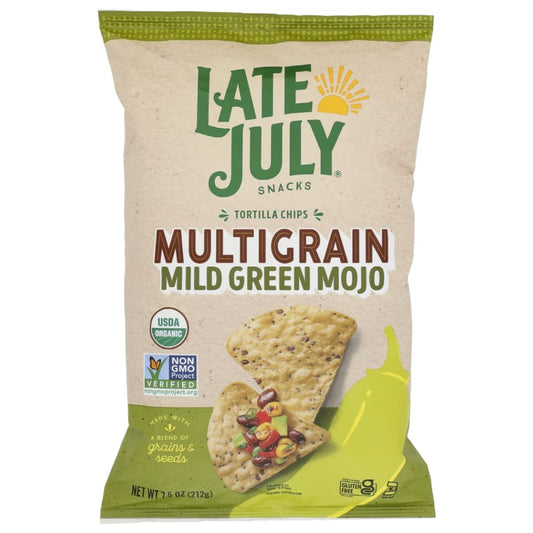 LATE JULY: Multigrain Mild Green Mojo Tortilla Chips 7.5 oz (Pack of 5) - Grocery > Beverages > Coffee Tea & Hot Cocoa > Tortilla & Corn