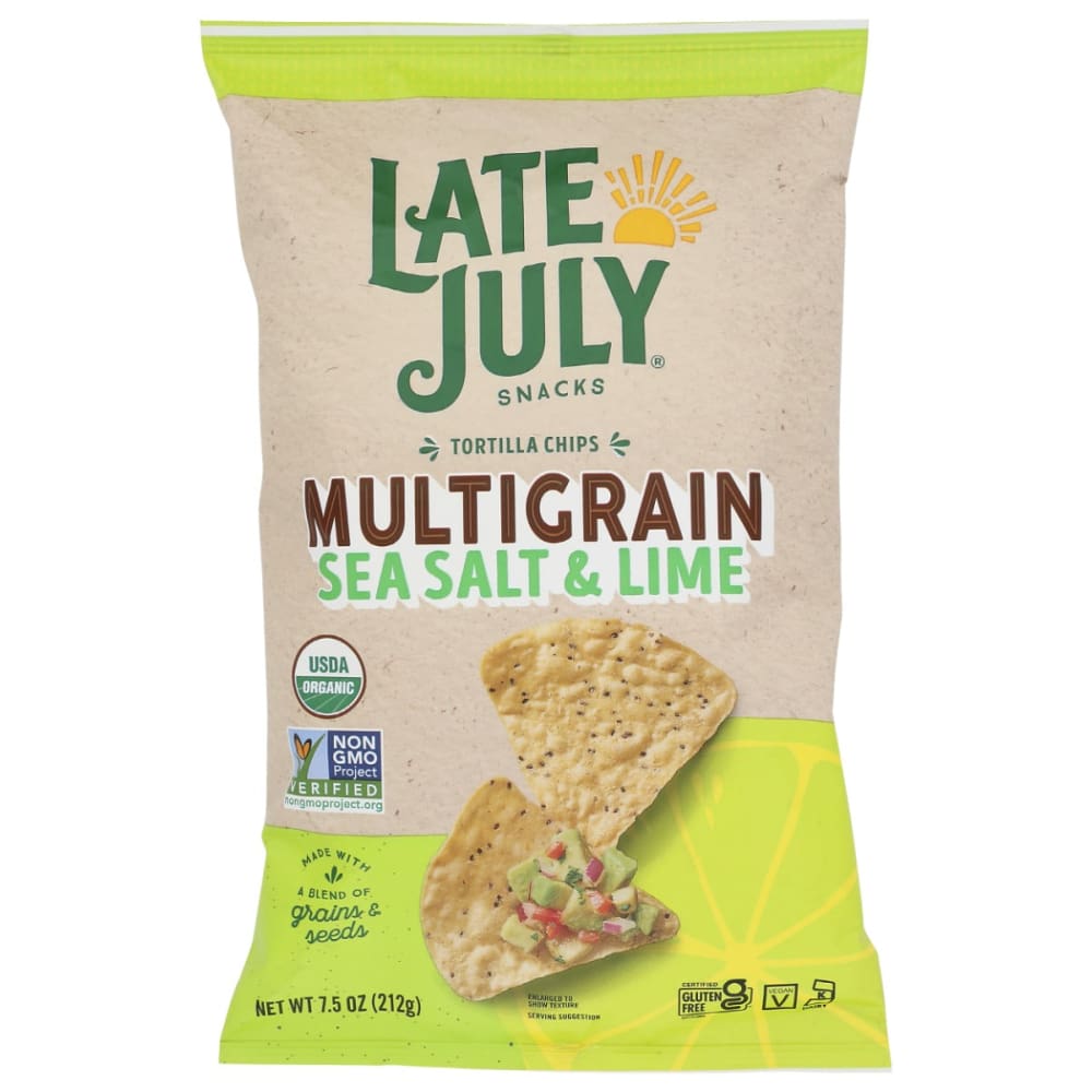 LATE JULY: Multigrain Sea Salt Lime Tortilla Chips 7.5 oz (Pack of 5) - Grocery > Beverages > Coffee Tea & Hot Cocoa > Tortilla & Corn Chips