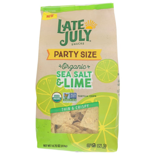LATE JULY: Organic Restaurant Style Sea Salt Lime Tortilla Chips 14.75 oz (Pack of 4) - Grocery > Beverages > Coffee Tea & Hot Cocoa >