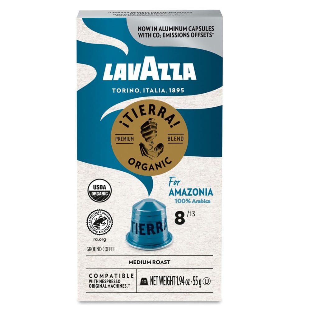 Lavazza Tierra Organic For Amazonia Medium Roast Capsules (60 ct.) - K-Cups & Single Serve Coffee - Lavazza