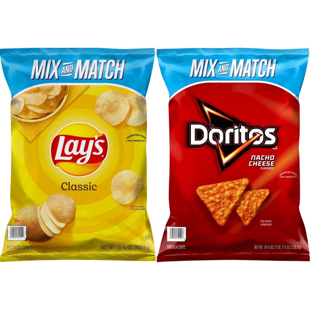 Lay’s Classic Potato Chips and Doritos Nacho Cheese Tortilla Chips Bundle (2 ct.) - Snacks Under $10 - Lay’s