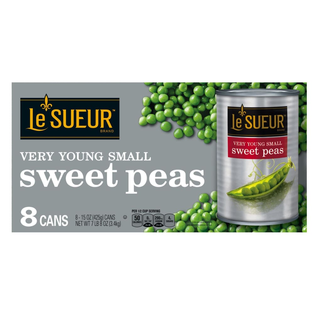 Le Sueur Very Young Small Sweet Peas (8 Pack - 15 Oz Cans) - Fat Free, EXP March 2026