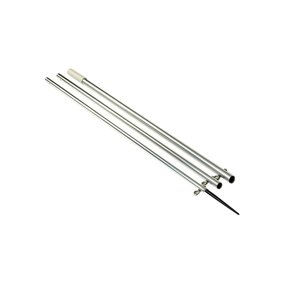 Lee’s 13’ Bright Silver Center Rigger Pole w/ Black Spike 1-3/ 8 - Hunting & Fishing | Outriggers - Lee’s Tackle