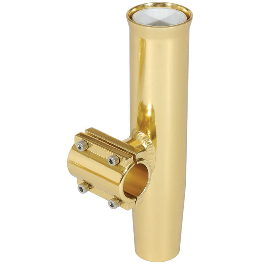 Lee’s Clamp-On Rod Holder - Gold Aluminum - Horizontal Mount - Fits 1.315 O.D. Pipe - Hunting & Fishing | Rod Holders - Lee’s Tackle