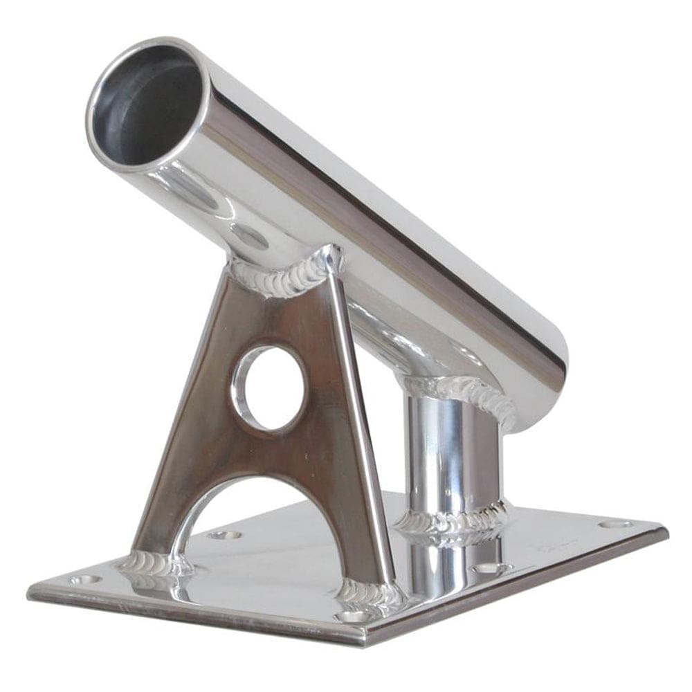 Lee’s MX Pro Series Fixed Angle Center Rigger Holder - 30° - 1.5 ID - Bright Silver - Hunting & Fishing | Outrigger Accessories - Lee’s