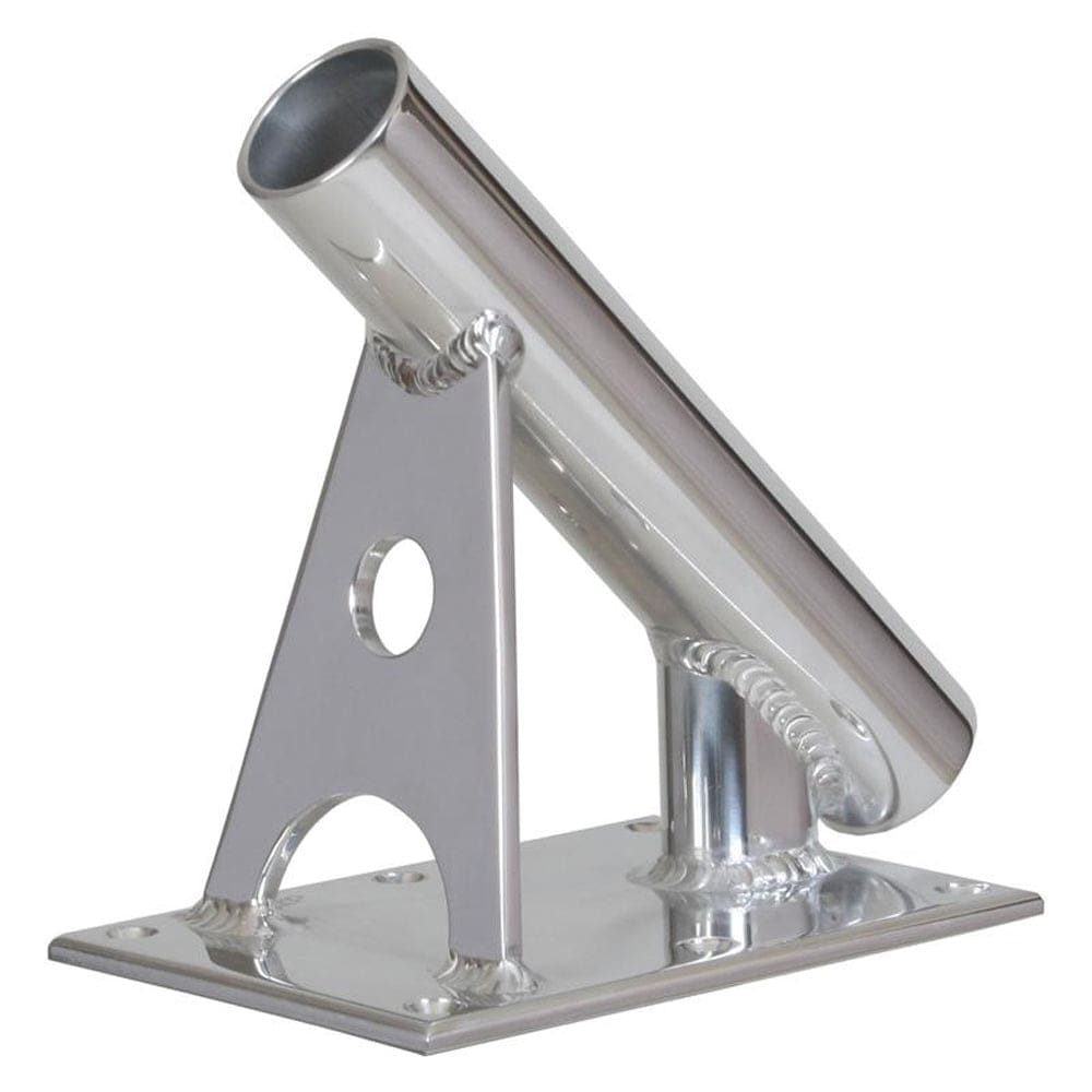 Lee’s MX Pro Series Fixed Angle Center Rigger Holder - 45° - 1.5 ID - Bright Silver - Hunting & Fishing | Outrigger Accessories - Lee’s